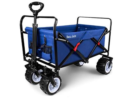 BEAU JARDIN Folding Wagon Cart 300 Pound Capacity Collapsible