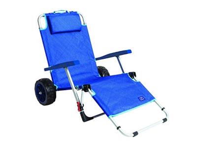 MacSports 2-in-1 Outdoor Beach Cart + Folding Lounge Chair w/Lock 