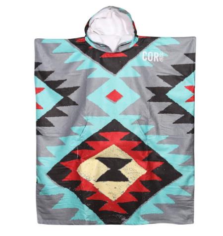Cor Surf Poncho Changing Towel Robe with Hood and Front Pocket Tribal Style