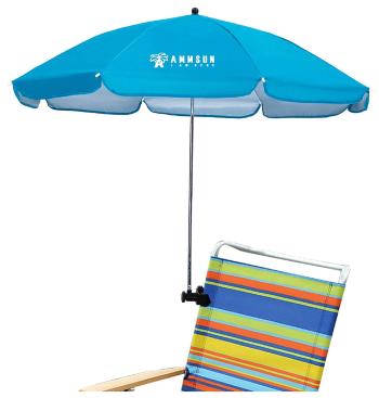 AMMSUN Beach Umbrella with Adjustable Clamp 43 inches UPF 50+
